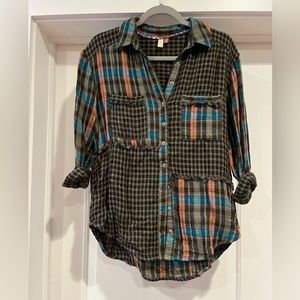 Anthropologie plaid buttondown